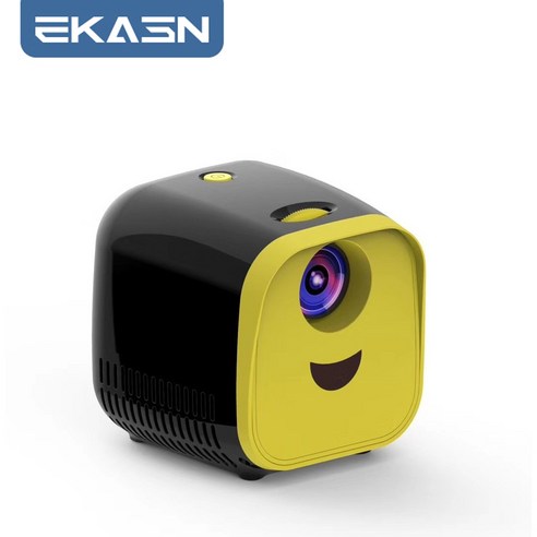 [한정할인 50%]EKASN AK-4 고해상도 내장 스피커 미러링 지원 소형 휴대용 미니 빔프로젝터+[평생 AS가능], 노란색