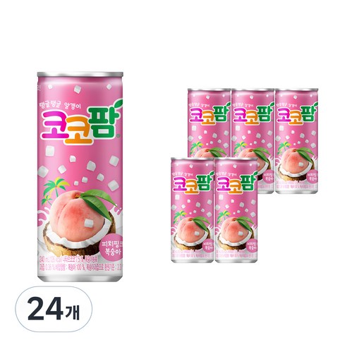 해태htb 코코팜 피치핑크 복숭아, 240ml, 6개