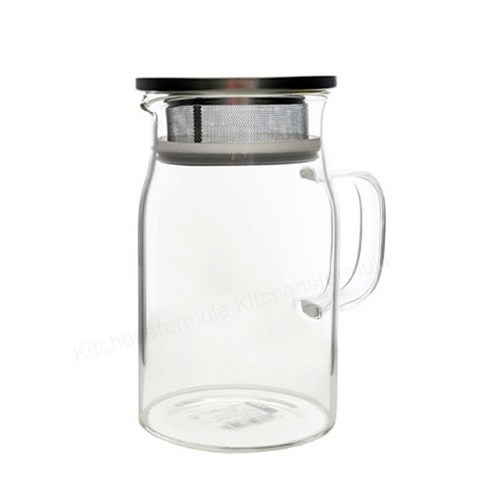 Bestra 내열유리 저그 + 차망뚜껑세트 유리티포트 티팟, 저그 700ml+차망뚜껑