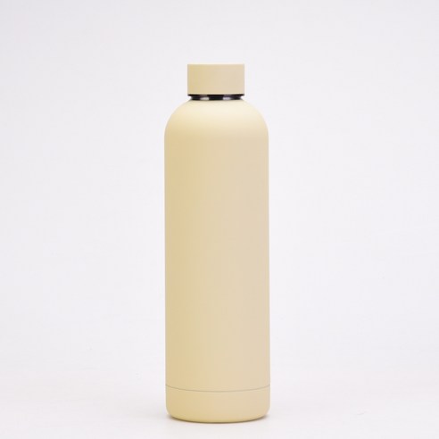 ZZJJC 2단 304 스테인리스 텀블러 물병 750ML 대용량 아웃도어 스포츠 스크럽 물컵, 크림색