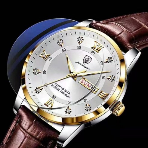 호연지기킹 남자 손목 시계 가죽밴드 정장 시계 편안한 남성 시계 가벼운 시계 HO-32750