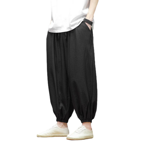 남자 쿨냉감 루즈핏 빅사이즈 밴딩조거 9부바지/배기팬츠 Men''s trousers 뉴타임즈 K927D537