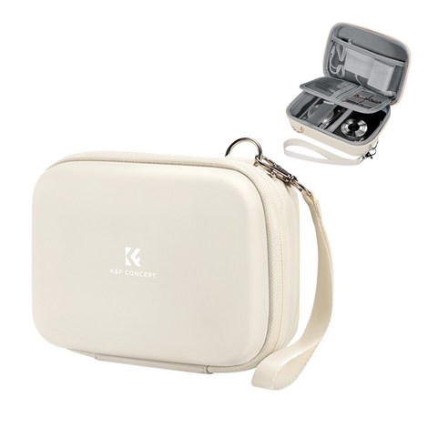 K&F CONCEPT EVA 하드쉘 크로스백 파우치 블랙/그레이/핑크/베이지, BEIGE, 1개