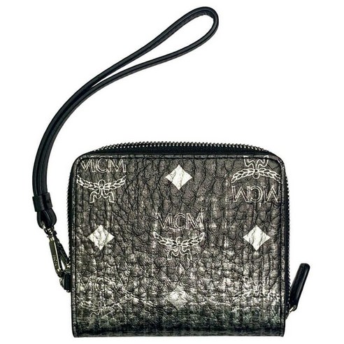 160602 0265 MCM 엠씨엠 블랙 / 실버 Gradient Visetos Zipped 팔찌 지갑 MYS9AVI46SV001
