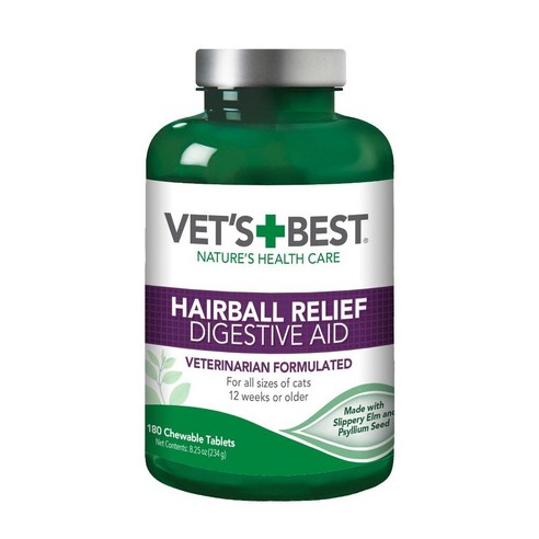 VetsBest 베츠베스트 고양이 헤어볼 릴리프 소화 보조제 포뮬라 건강 영양제 60P, 180P