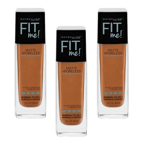 메이블린 핏 미! 매트+ 포어리스 파운데이션 30ml, Spicy Brown, 3개