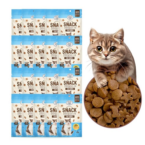 캣퓨어 고양이 딜리셔스 스낵 오랄 콤플렉스, 20개, 60g, 구강 치석제거에 좋은 -오랄케어