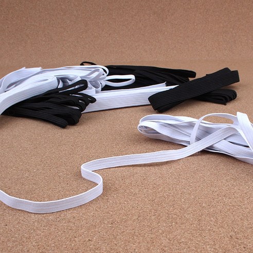 수예 수선 의류 다용도 납작 고무줄 다용도고무줄, 16골, 흰색, 5개