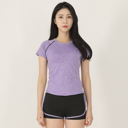 나야스타일 여성용 요가복 에어 딜라잇 라인 숏 슬리브