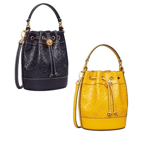 토리버치 티 모노그램 레더 미니 버킷백 80533 TORY BURCH, 80533 GOLDFINCH, 1개