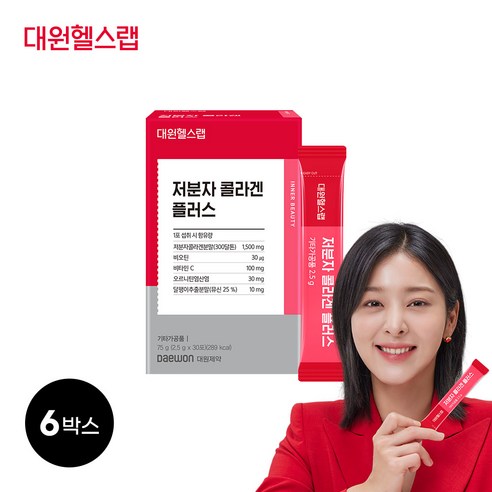 콜라겐 300달톤 비오틴 6박스, 6개, 75g/2.5g/30포, 75g