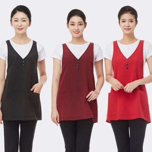 [라인] 포그니 맵시 미니 유니폼/앞치마/미용가운/식당앞치마/미용실앞치마/위생복/업소용앞치마/방수앞치마/주방앞치마/미용앞치마/원피스 앞치마/식당유니폼, 6042 와인, 1개