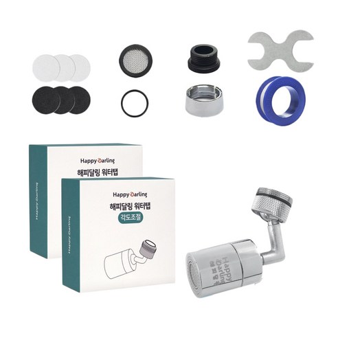 해피달링 720도 세면대 워터탭 수도꼭지 + 필터 3p 세트, 2개