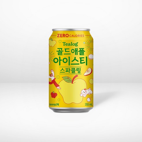 티로그 제로칼로리 납작복숭아 아이스티 스파클링, 18개, 355ml