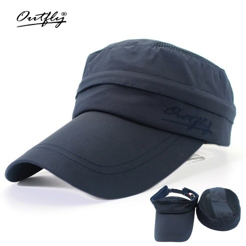 남성과 여성을 위한 자외선 차단제 및 통기성 이중 사용 빈 탑 모자 야외용 자외선 차단 속건 모자 라이딩 산 모자, 카키색, 조절가능