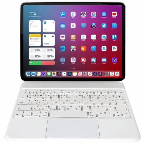ISEE아이시 Apple 매직 키보드 한국어 iPad Pro 11 4세대/iPad Air 5세대용, 10세대 10.9인치, 화이트 실버