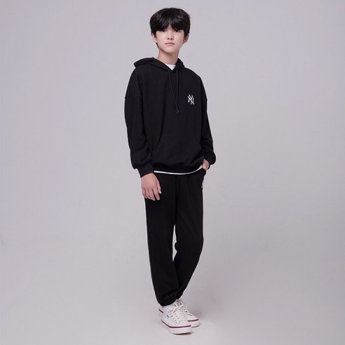 크로젬 주니어 남녀공용 특양면 NY 오버핏 후드 트레이닝 세트 CRZSTJ 104