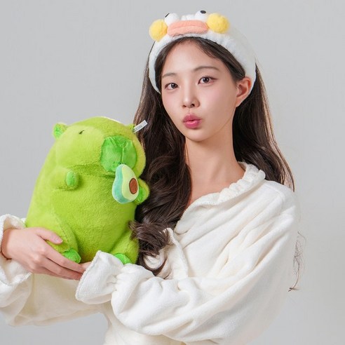 말랑마쥬 귀여움주의 애착인형 동물 캐릭터 카피바라 베어 선물 쿠션 바디필로우, 아보바라