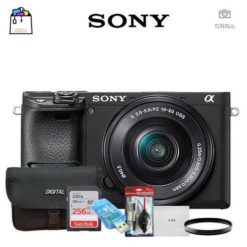 소니정품 알파 A6400+16-50MM KIT (ILCE-6400L)+메모리 256GB 풀패키지세트 (랜덤박스행사중)-블랙-WSL