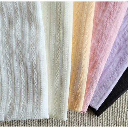 섬세한 아름다움이 깃든 화이트 스트라이프 원단: 면 도비 자가드 자수 도비원단