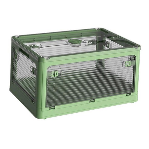 캠핑카 용 커버 대용량 저장 상자가있는 접이식 저장 상자 컨테이너, 초록, 40.5x29x24.5cm, 플라스틱