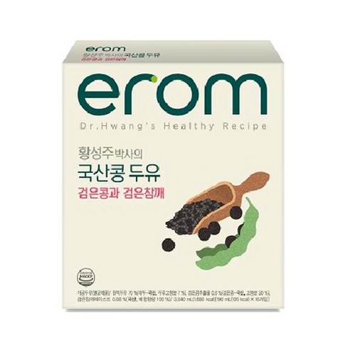 이롬 황성주 검은콩과 검은참깨 두유, 24개, 190ml