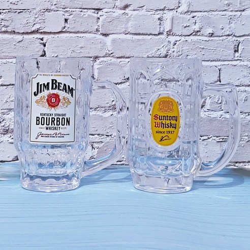 [일본정품] 탱이하우스 산토리 하이볼잔 맥주잔, 산토리375ml+짐빔380ml
