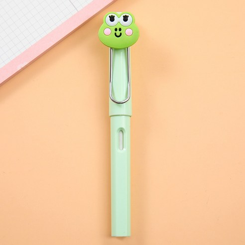 PA039 캐릭터 만년연필 지우개 무한 오래쓰는 귀요미 단체 선물 학생 학용품, 개구리