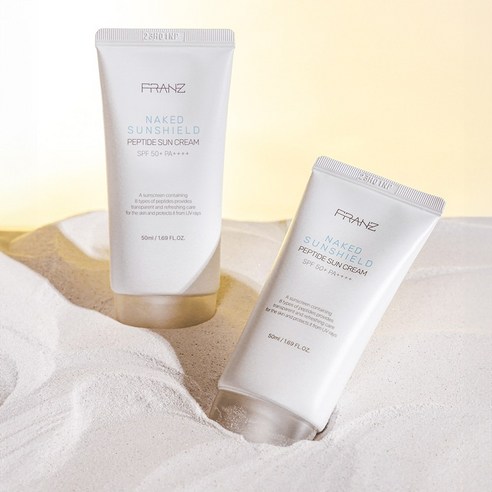 민감한 피부를 위한 강력한 자외선 차단, 프란츠 네이키드 선쉴드 펩타이드 선크림