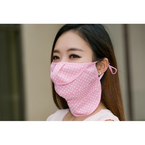 스포츠 골프 자외선차단 안면 마스크 얼굴햇빛가리개, 도트핑크