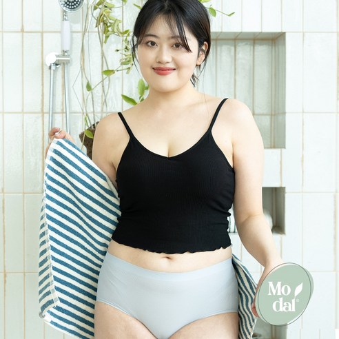 모달나시 MODAL 골지 브라캡 크롭나시 리치모달 순면 슬리브리스