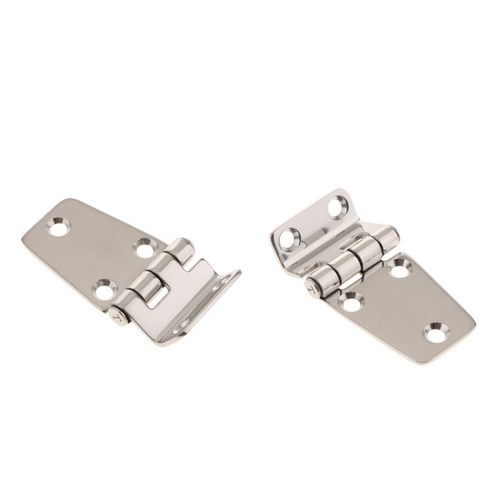 보트 RV에 대 한 2pcs 해양 학년 304 스테인레스 스틸 짧은 사이드 도어 힌지, 실버, 75x40mm