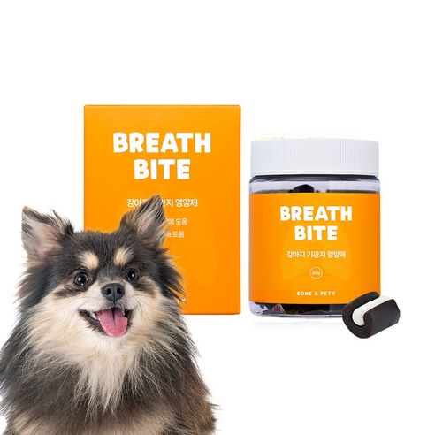 본아페티 강아지 기관지 협착증 거위소리 기침 면역력 영양제 브레스바이트, 80g, 기관지 호흡기 예방, 1개