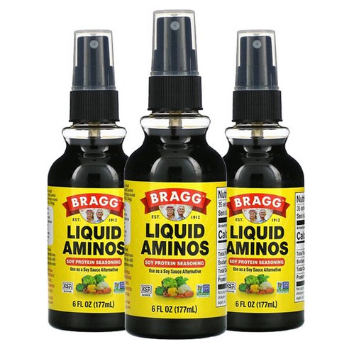 브래그 리퀴드 아미노스 소이 소스 얼터너티브 글루텐 프리, 180ml, 3개