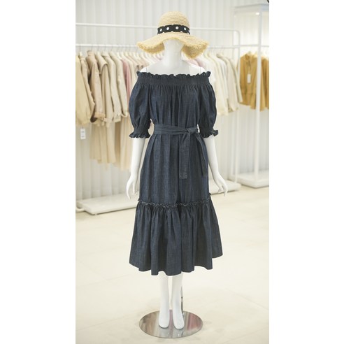 [올리브데올리브] 오프숄드 벨티드 데님원피스 YJ3MO311(1723250)