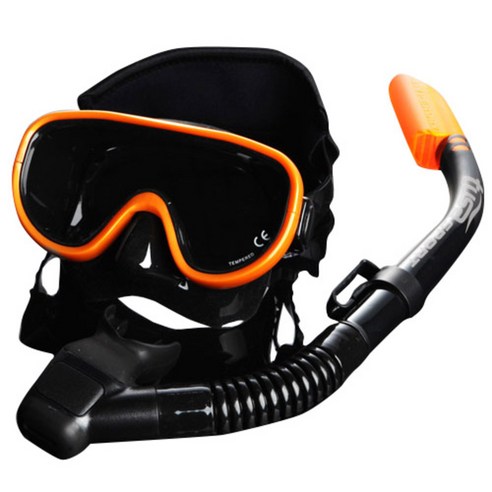 투사 성인마스크 + 스노클 + 스트랩 커버 UC-0101, WBK