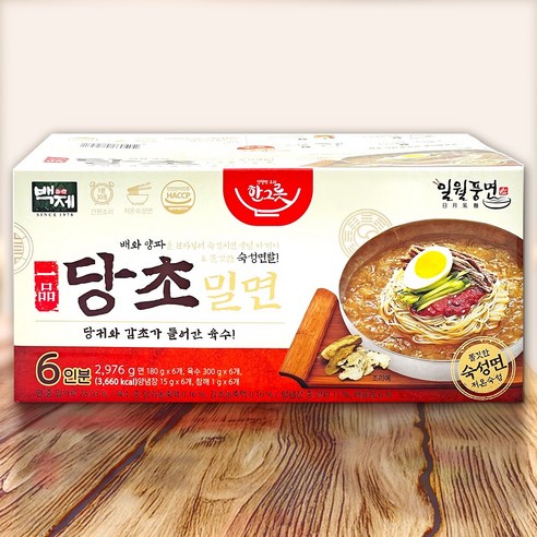 백제 일월풍면 초당밀면 496g x 6인분