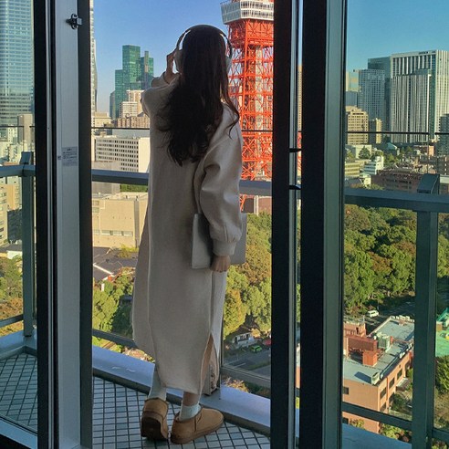 핫핑 쁘띠즈 기모 카라 트임롱원피스