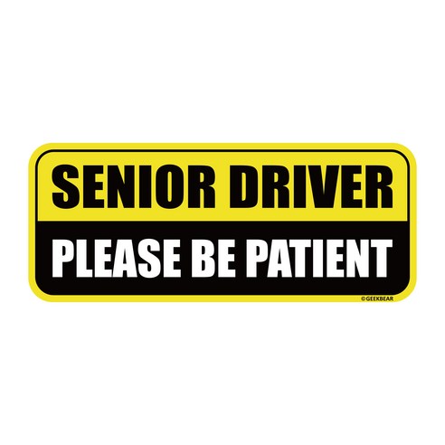 긱베어 시니어 드라이버 차량용 자석 마그넷 Senior driver 어르신 운전중 실버 운전자 자동차, 옐로, 1개