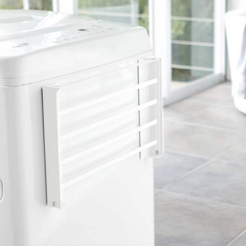 라이프디 접이식 미니 빨래 건조대 마그네틱 세탁기 자석 부착 1단 무타공, 블랙