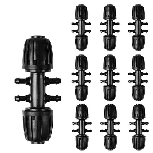 Retemporel 10 개 가시 티 1/2 인치 - 1/4 관개 튜브 안티 드롭 프리미엄 피팅 (13Mm Id / 4Mm Id에 적합), 1개