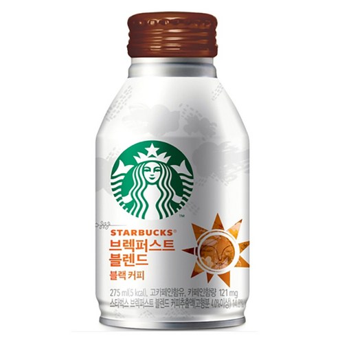 스타벅스 브렉퍼스트 블렌드 블랙커피275ml 한캔 캔커피 캠핑용 휴대용, 275ml, 1개