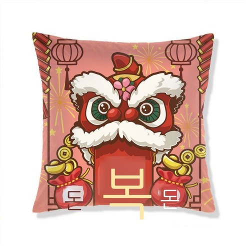 중국풍 포켓 베갯잇 국조성사 쿠션 45*45cm 중국식 사각형 베갯잇 선물 침대 머리 경사 포켓, GCF30031