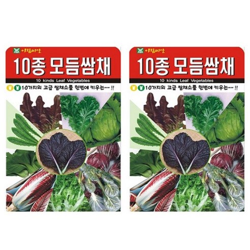 아람 10종모듬쌈채 씨앗 씨 혼합 종자, 2개