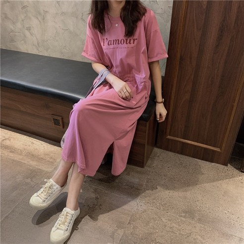 여름철에 편안하고 세련된 Bestify 편안한 허리 스트링 반팔 롱원피스