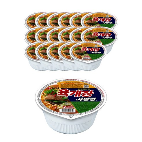 농심 육개장사발면 86g*18개, 18개