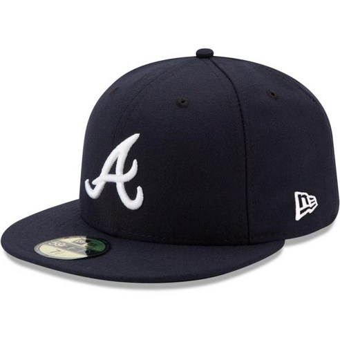 미국 프리미엄 뉴에라 New Era 모자 남성 여성 커플 MLB 5950 팀 컬러 정품 컬렉션 온 필드 게임 캡 모자(as 1 숫자 숫자7 애틀란타 브레이브스)