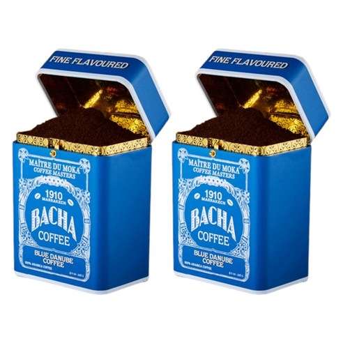BACHA COFFEE 블루 다눕 커피 파우더, 2개, 250g, 분쇄커피