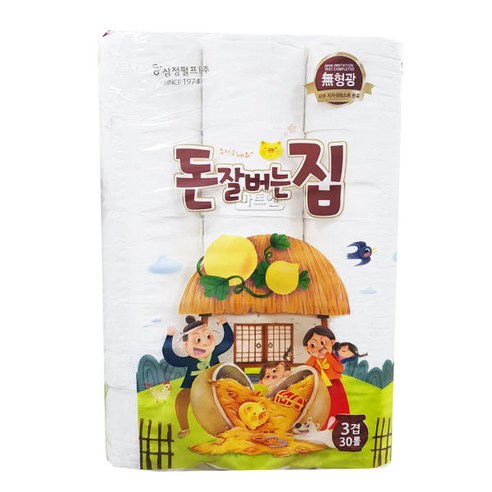 돈잘버는집 화장지 3겹 30롤 2팩, 30개입, 2개