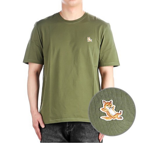 메종키츠네 24SS 남성 칠랙스 반팔 티셔츠 (LM00110KJ0008 MILITARY GREEN)